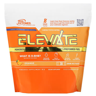 Смесь для напитков Elevate, Orange, 30 пакетиков, 0.43 oz (12.3 g) каждый