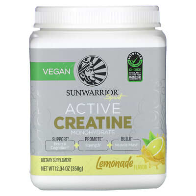 Sunwarrior Active Creatine Monohydrate, лимонад, 12.34 oz (350 g)