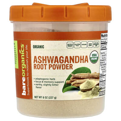 Organic Ashwagandha Root Powder, 8 oz (227 g)