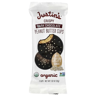 Organic Dark Chocolate Crispy Peanut Butter Cups, 2 Cups, 1.32 oz (37 g)