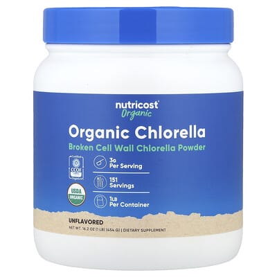 Organic Chlorella Powder, Unflavored , 16.2 oz (454 g)