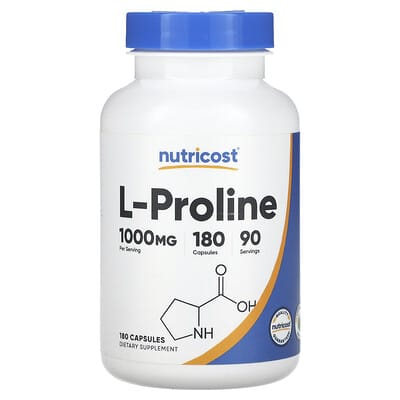 L-Proline, 180 Capsules (500 mg per Capsule)
