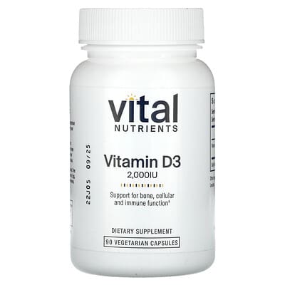 Витамин D3, 90 капсул (50 mcg (2,000 IU) per Capsule)