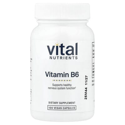 Vitamin B6, 100 Vegan Capsules (100 mg per Capsule)