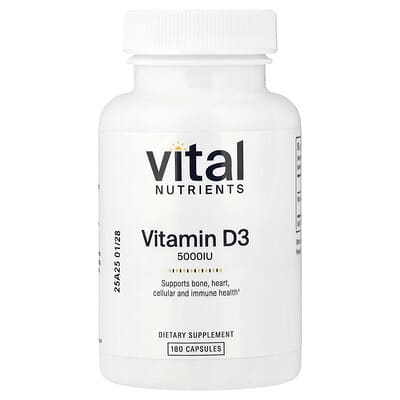 Vitamin D3, 125 mcg (5,000 IU), 180 Capsules