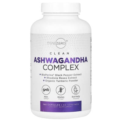 TypeZero Clean, комплекс Ashwagandha, 180 капсул