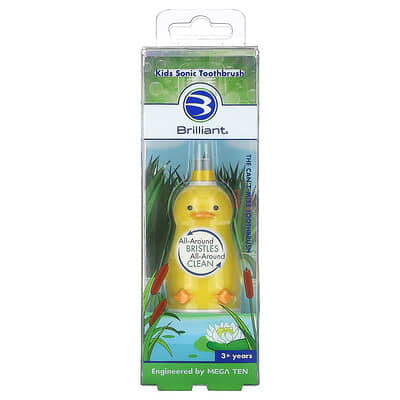 Brilliant, Kids Sonic Toothbrush, 3+ Years, Duck, 1 Sonic Toothbrush