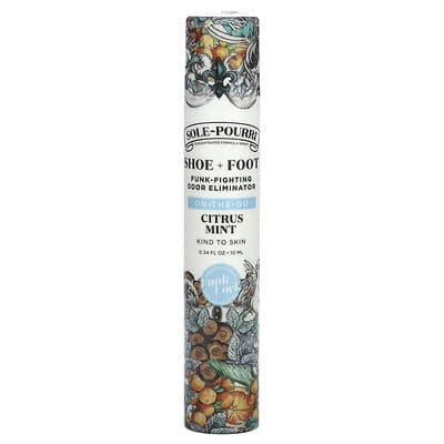 Sole-Pourri™  Shoe + Foot Funk-Fighting Odor Eliminator, Citrus Mint, 0.34 fl oz (10 ml)