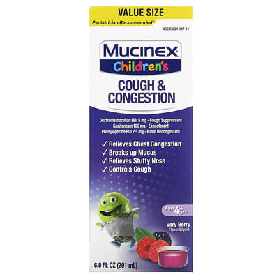 Children's, Cough & Congestion, Ages 4+ Yrs, Very Berry, 6.8 fl oz (201 ml)
