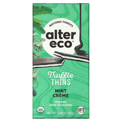 Truffle Thins Шоколад Dark Chocolate Organic Mint Creme, 2.96 oz (84 g)