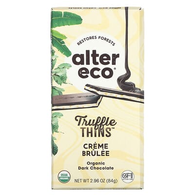 Шоколад Alter Eco Truffle Thins Organic Dark Chocolate Crème Brûlée