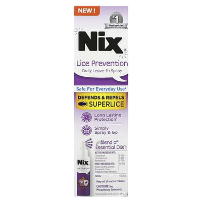 Спрей Nix для профилактики педикулеза, ежедневный, 6 fl oz (177.44 ml)