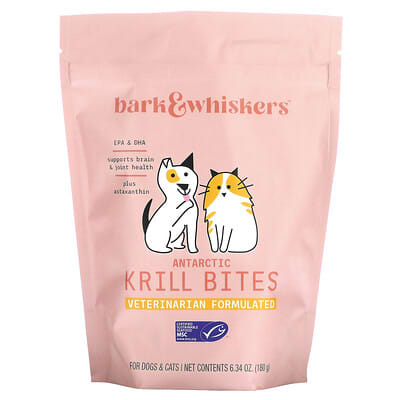 Лакомство Bark & Whiskers™ Antarctic Krill Bites для собак и кошек, 6.34 oz (180 g)