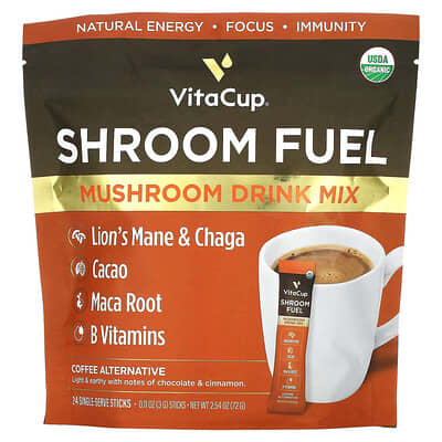 Грибной напиток Shroom Fuel, 24 стика по 0.11 oz (3 g)