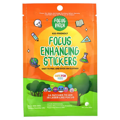 Non Medicated Focus Vapor Stickers, 24 Functional Stickers