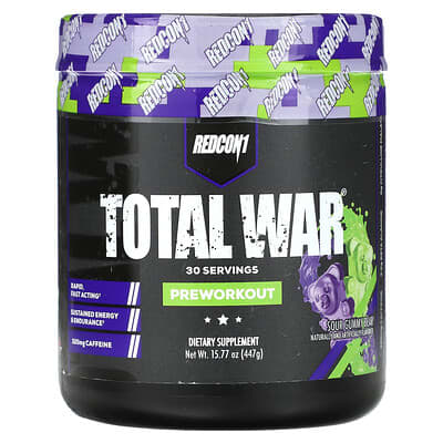 Total War® предтренировочная добавка, кислые мармеладные мишки, 15.77 oz (447 g)