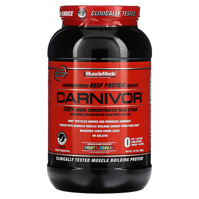 Белковый изолят MuscleMeds Carnivor Bioengineered Beef Protein Isolate Fruity Cereal 868 g