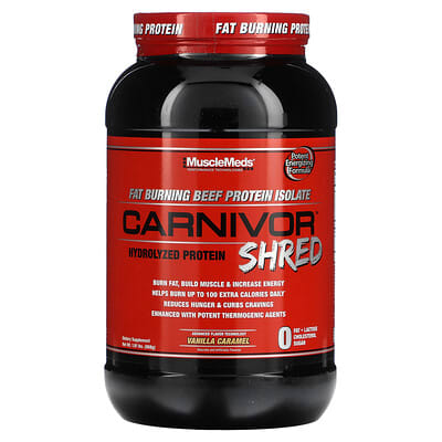 MuscleMeds Carnivor Shred, гидролизованный протеин, ванильная карамель