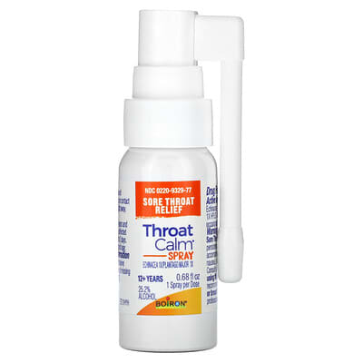 ThroatCalm® спрей для горла, 12+ лет, мятный, 0.68 fl oz (20 ml)