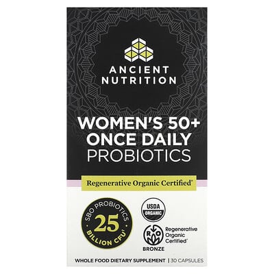 Ancient Nutrition Женские пробиотики 50+ Once Daily, 25 Billion CFU, 30 капсул