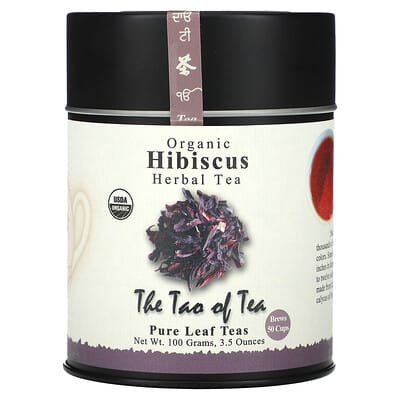 Органический травяной чай, Hibiscus, без кофеина, 3.5 oz (100 g)