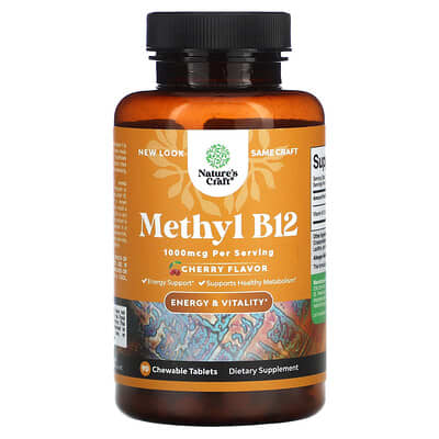 Метил B12, вишня, 1,000 mcg, 90 жевательных таблеток