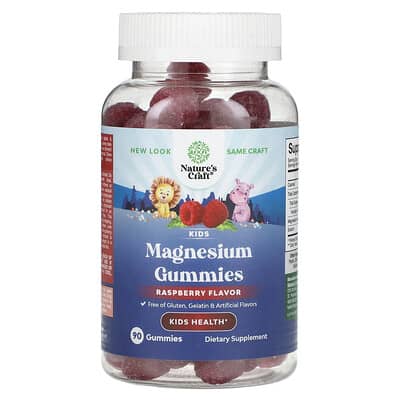 Kids Magnesium Gummies, Raspberry, 90 Gummies