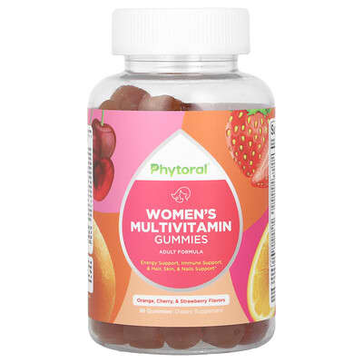 Женские мультивитаминные мармеладки Phytoral, Orange, Cherry & Strawberry, 90 шт.