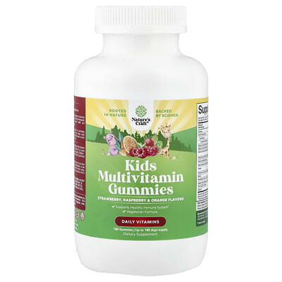Kids Multivitamin Gummies, Strawberry , Raspberry & Orange, 180 Gummies