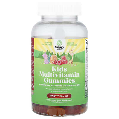 Kids Multivitamin Gummies, Strawberry, Raspberry & Orange, 120 Gummies