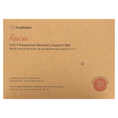 Revive 3-in-1 Postpartum Recovery Support Belt, Medium/Large, Midnight Black, 3 Piece Set
