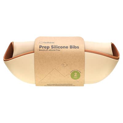 Prep Silicone Bibs, 6-36 Months, Terracotta, 2 Pack