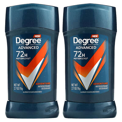 Degree Advanced, антиперспирант, Adventure, 2 упаковки по 76 g