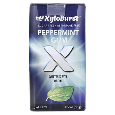 Xylitol Gum, Peppermint, 24 Pieces, 1.27 oz (36 g)