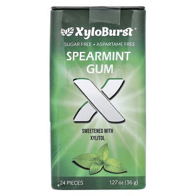 Xylitol Gum, Spearmint, 24 Pieces, 1.27 oz (36 g)