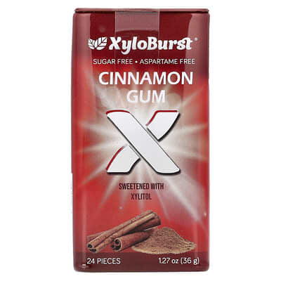 Xylitol Gum, Cinnamon, 24 Pieces, 1.27 oz (36 g)