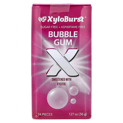 Xylitol Gum, Bubble Gum, 24 Pieces, 1.27 oz (36 g)