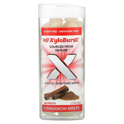 Xylitol Sweetened Mints, Cinnamon, 60 Pieces