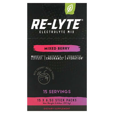 Re-Lyte® Hydration, Mixed Berry, 15 стик-паков, 0.22 oz (6.3 g) каждый