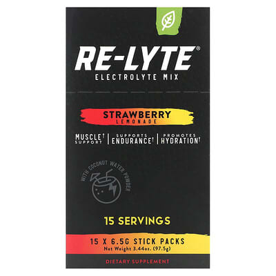 Электролитная смесь Re-Lyte Strawberry Lemonade 15 Stick Packs 0.23 oz (6.5 g) Each