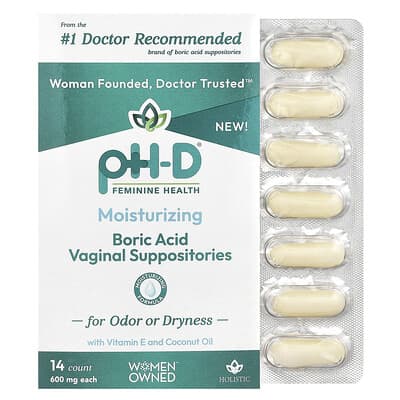 Boric Acid, Vaginal Suppositories, 600 mg, 14 count