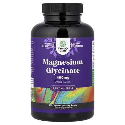 Magnesium Glycinate, 180 Capsules (100 mg per Capsule)