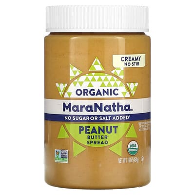 Organic арахисовая паста, сливочная, 16 oz (454 g)