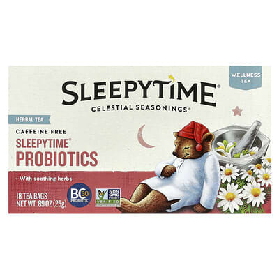 Чай Wellness Tea, Sleepytime® Probiotics, Caffeine Free, 18 Tea Bags 0.89 oz (25 g)
