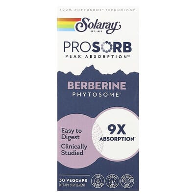Solaray Berberine Phytosome™, 30 вегетарианских капсул (550 mg per Vegcap)