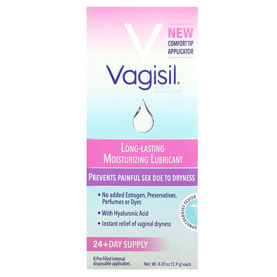 Long-Lasting Vaginal Moisturizer, 8 Pre-Filled Internal Disposable Applicators, 0.2 oz (5.9 g) Each