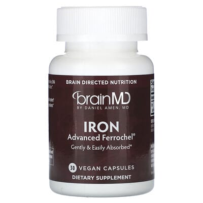 BrainMD Железо, 30 веганских капсул (25 мг на капсулу)