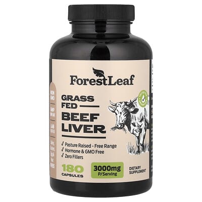 Grass Fed Beef Liver, 180 капсул (750 mg per Capsule)