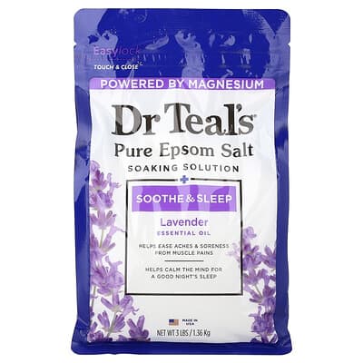 Pure Epsom Salt, Soaking Solution, Lavender, 3 lbs (1.36 kg)