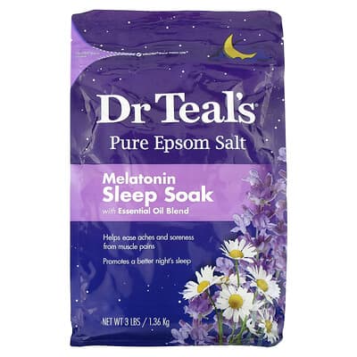 Pure Epsom Salt, Melatonin with Chamomile & Lavender, 3 lbs (1.36 kg)